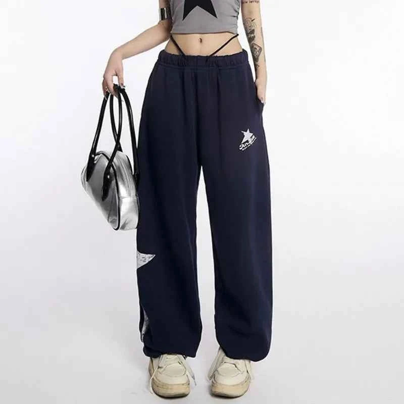Women High Waist Wide Leg Jogging Sweatpants