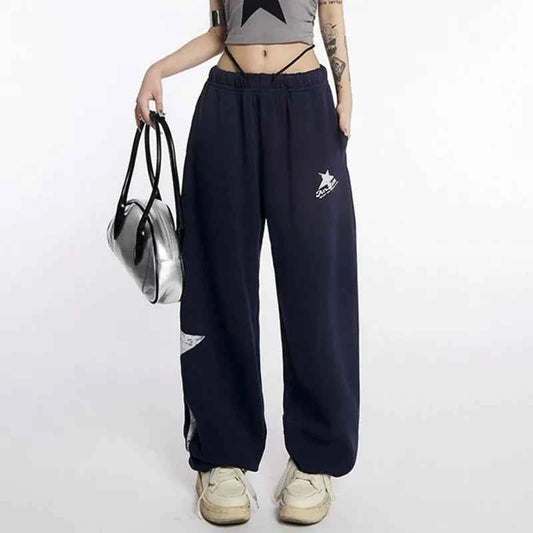 Women High Waist Wide Leg Jogging Sweatpants