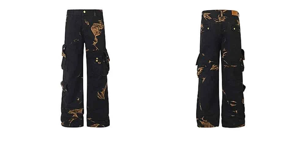 Y2K Chic Luxury Vintage Tie Dye Cargo Jeans