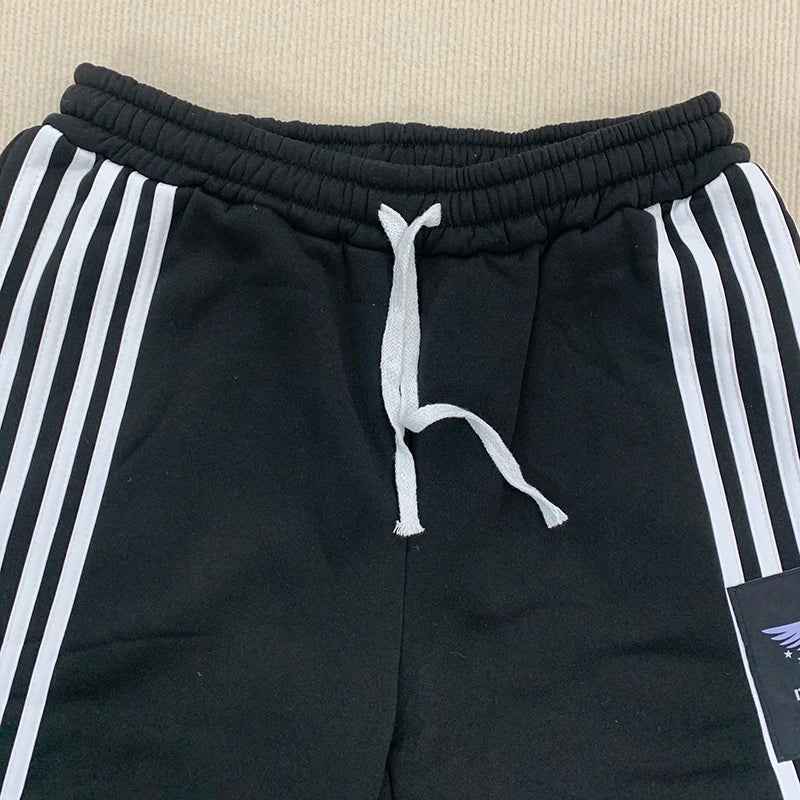 Flexible American Wide Leg Striped Sweatpants