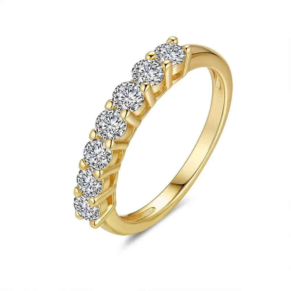 Luxurious Seven Star Row Moissanite Diamond Ring