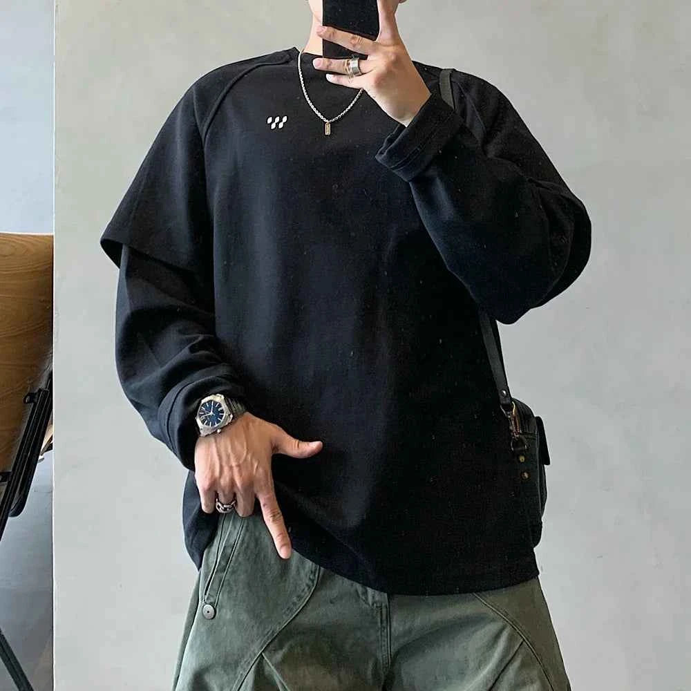 Oversized Lightweight Fake Two Piece Sweatshirt