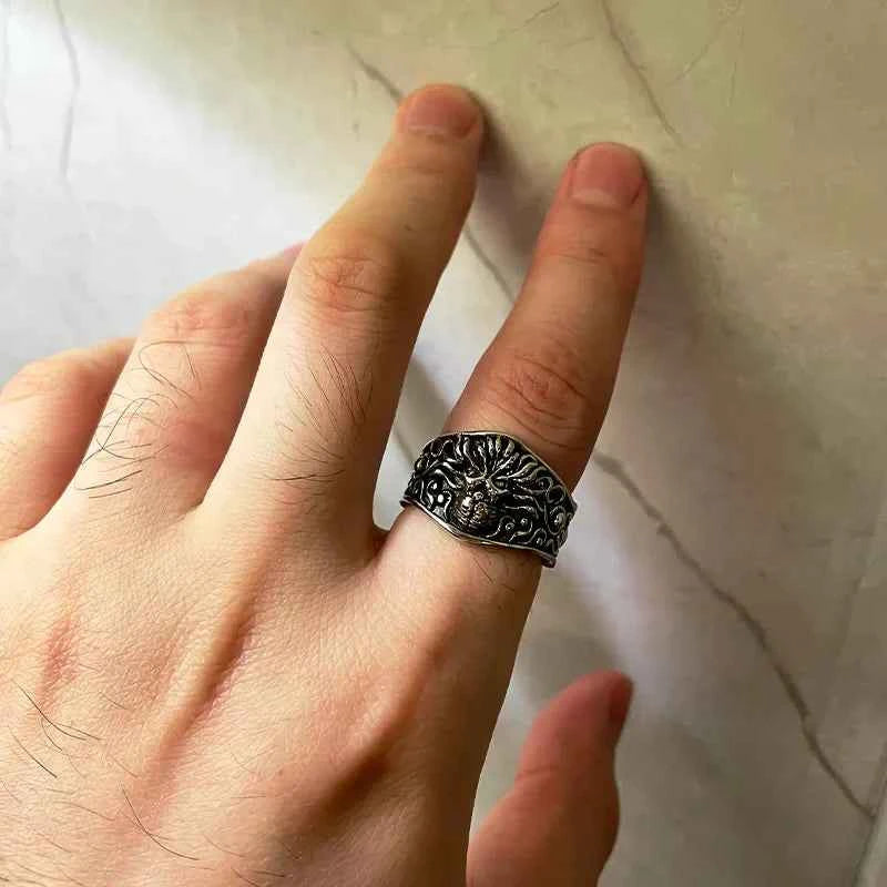 Gothic Handmade Retro Cthulhu Silver Ring