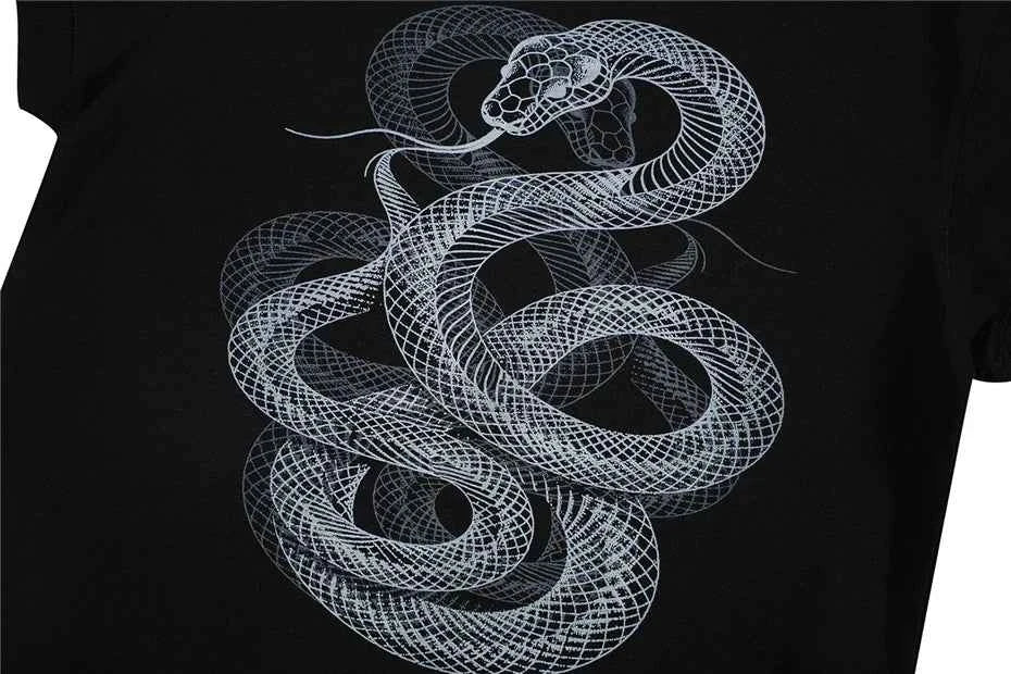 Hip Hop Snake Graphic Printed Short Sleeve T-Shirt