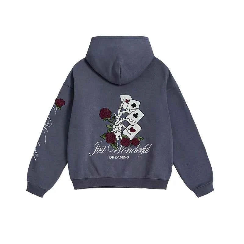 Vintage Washed Boxy Embroidered Hoodie