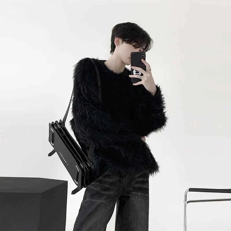 Streetwear Comfort Luxury Chic Mink Wool Knitted Sweater