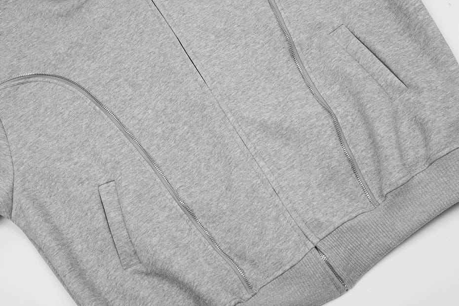 Zip Up Hoodie Curved Seam