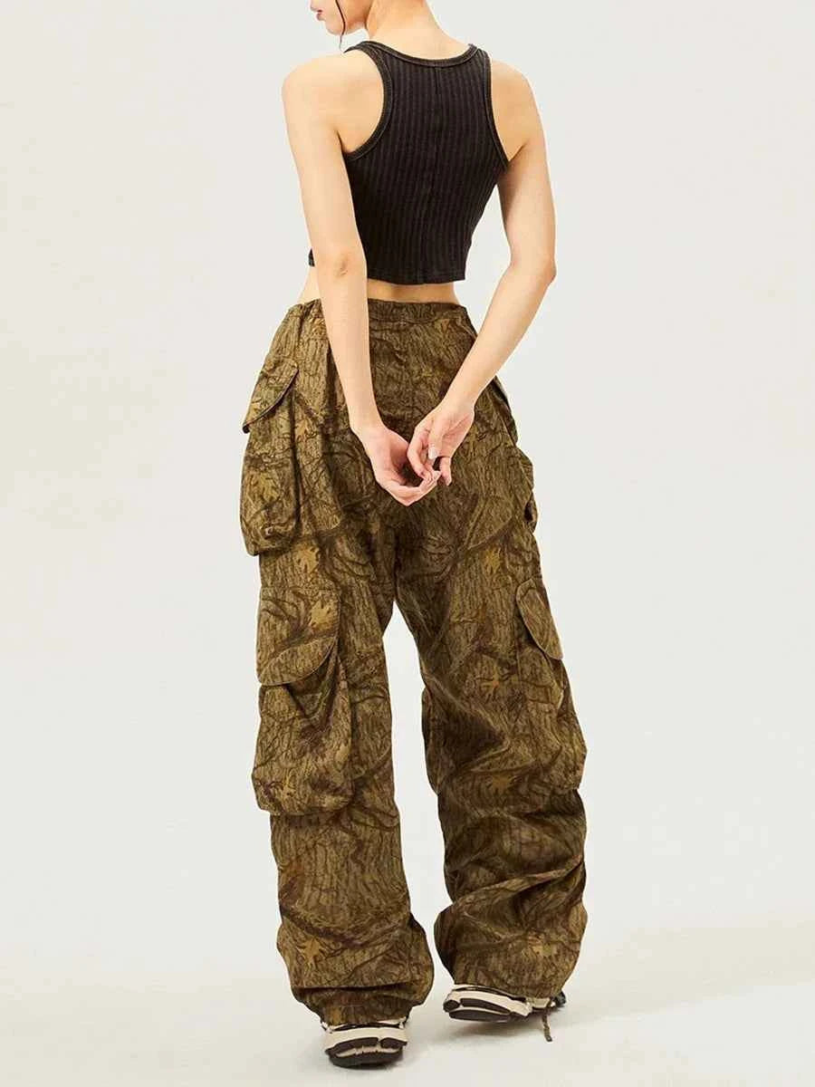 Twotwinstyle Hit Color Loose Spliced Jeans