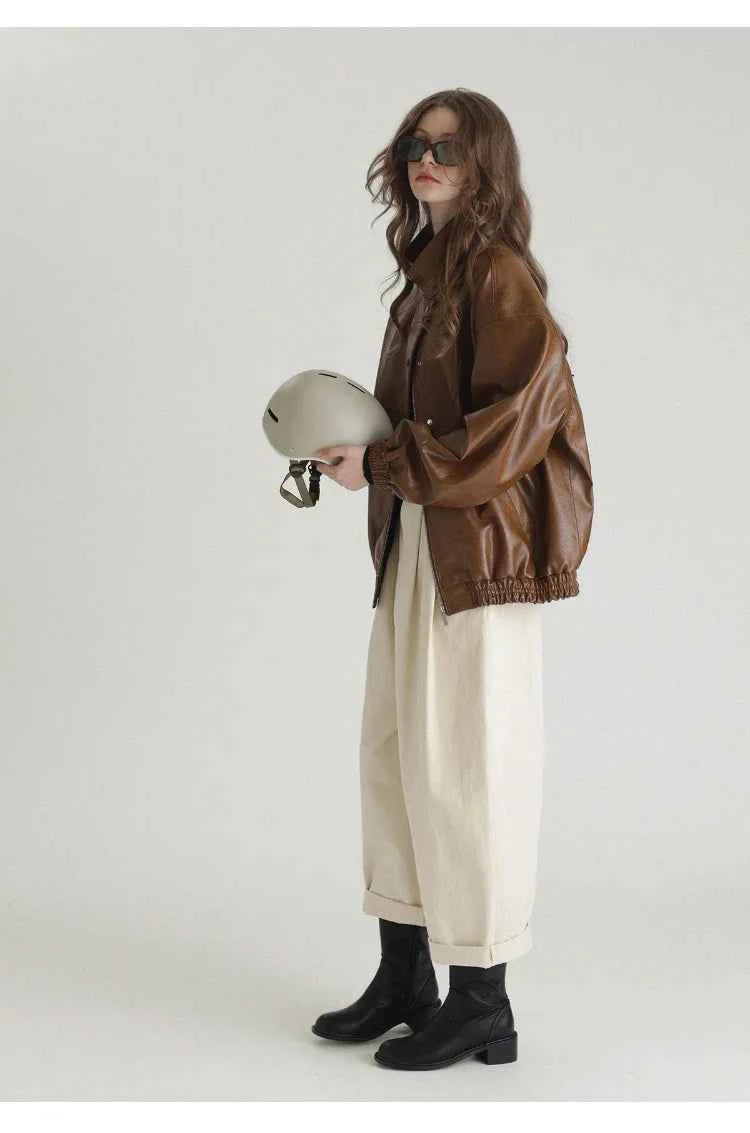 Luxury Oversized Faux Leather Jacket