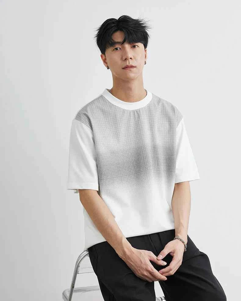 Men's Cool Gradient Color Loose Fit Short T-Shirt