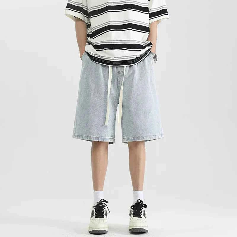 High Waist Loose Casual Washed Denim Short