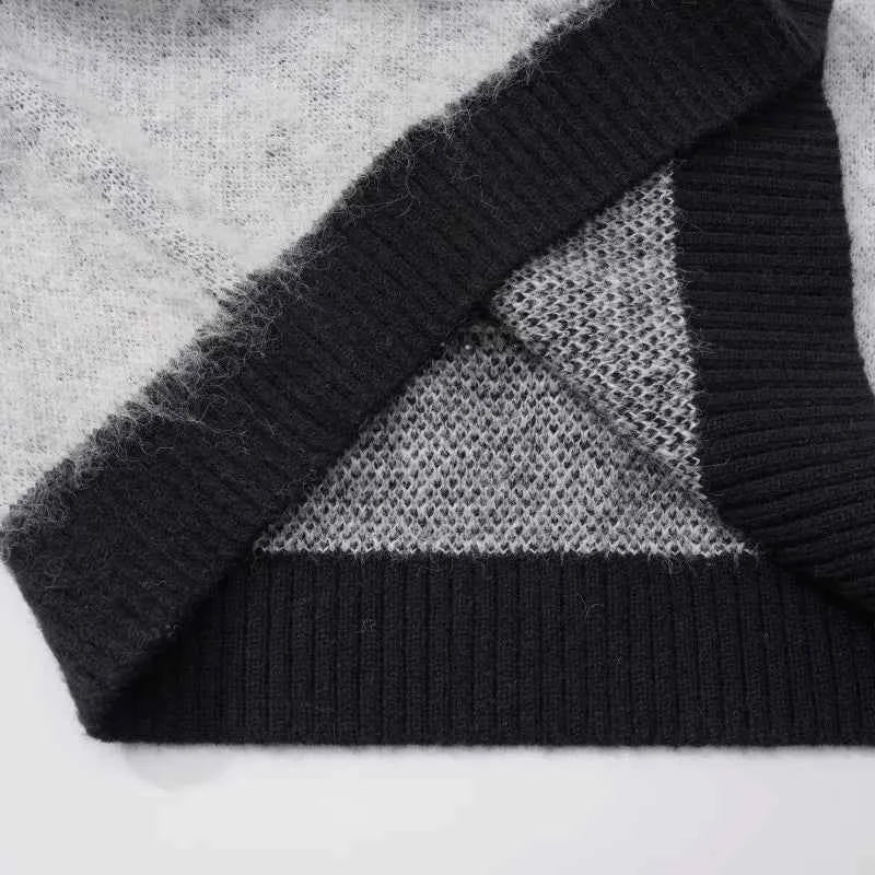 Rivet Gradient Hip Hop Knitted Sweater