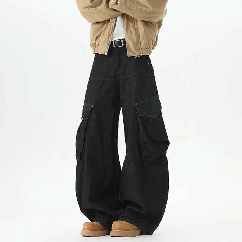 Streetwear High-Street Wide Leg Cargo Jeans