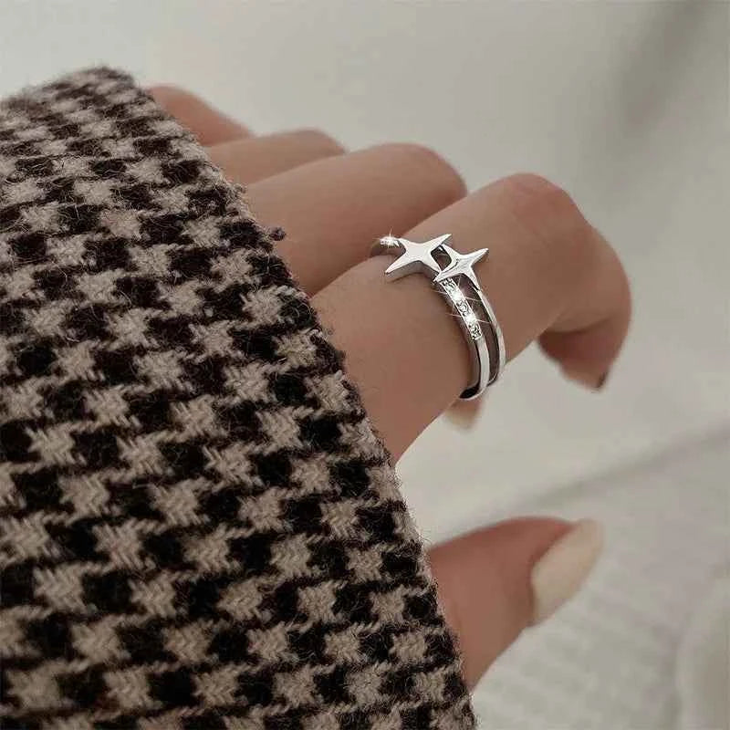 Women Casual Vintage Star Zircon Ring