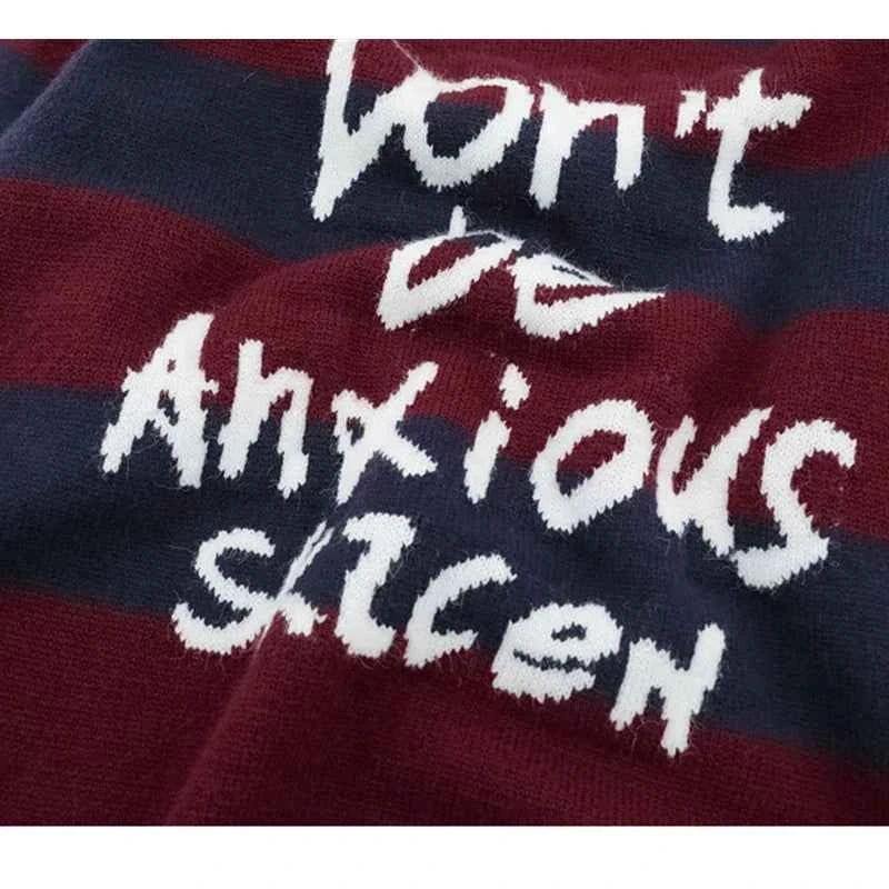 Investment Piece Streetwear Striped Knit Hip Hop Sweater