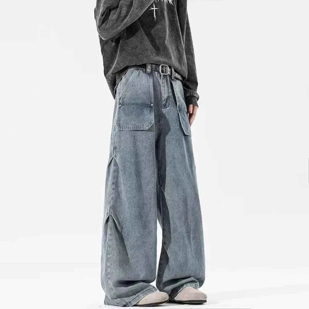 Retro Washed American Style Simple Loose Jeans