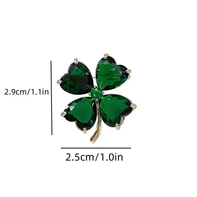 Vintage Emerald Lucky Grass Brooch