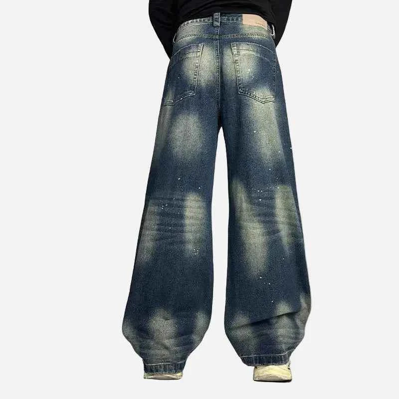 Ink Splashed Distressed Washed Jeans