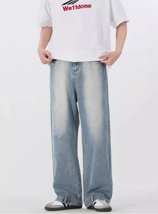 Chic Oversize Blue Wide Leg Casual Jeans - Luxuryurbanwear