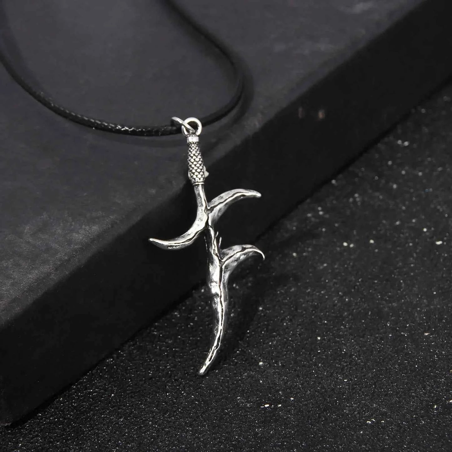 Spectral Steed Black Dagger Necklace
