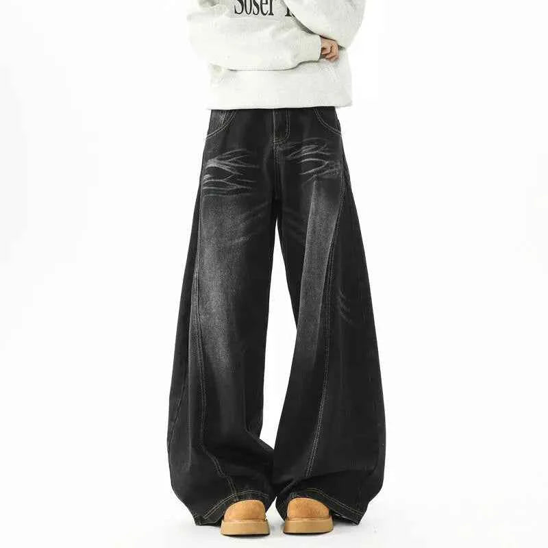 Vintage Patchwork Loose Wide Leg Jeans