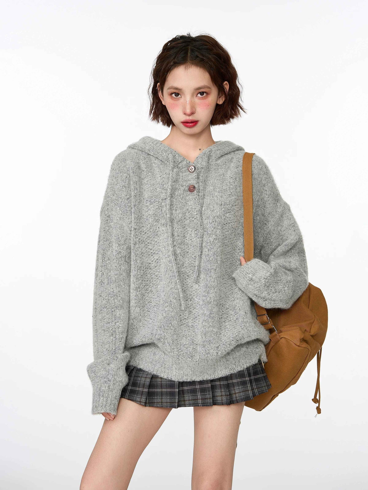 Classic Comfort Cozy Gray Knitted Hoodie