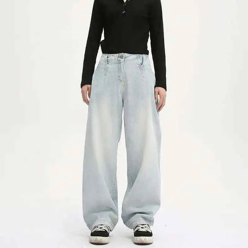Comfortable Trendy Simple Washed Straight Jeans