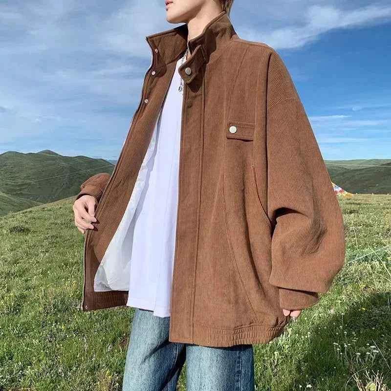 Long-lasting Retro Corduroy Zipper Jacket