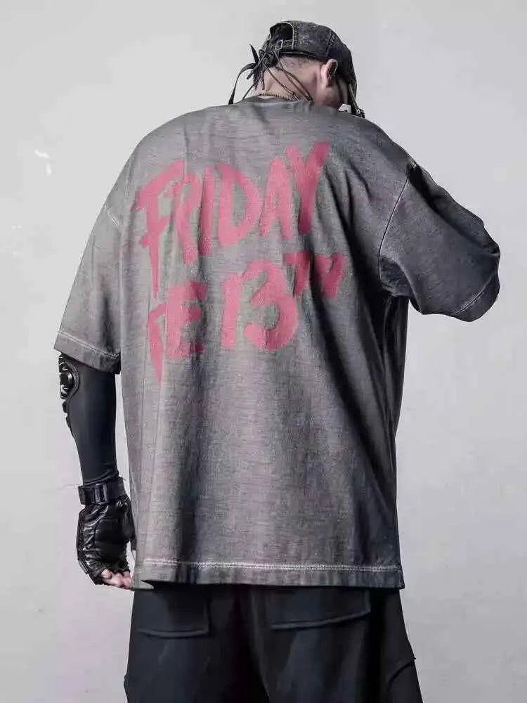 Dirty Washed Punk Style Tactical T-Shirt