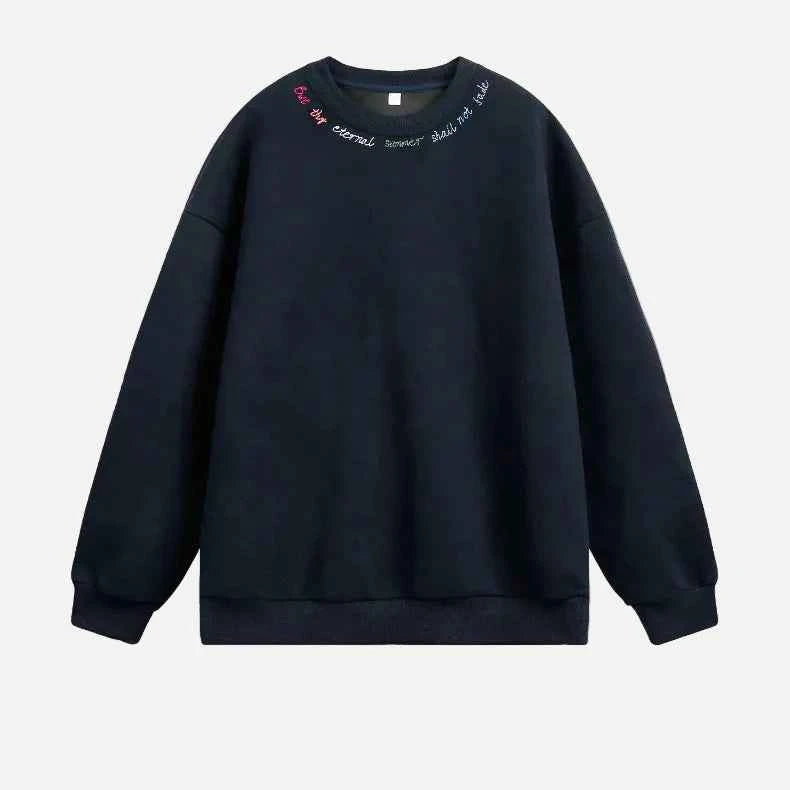 Rainbow Letter Embroidery Crewneck Sweatshirt