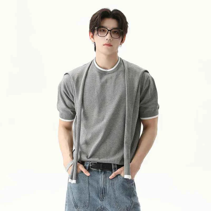 Flexible Solid Color Round Neck Casual T-Shirt