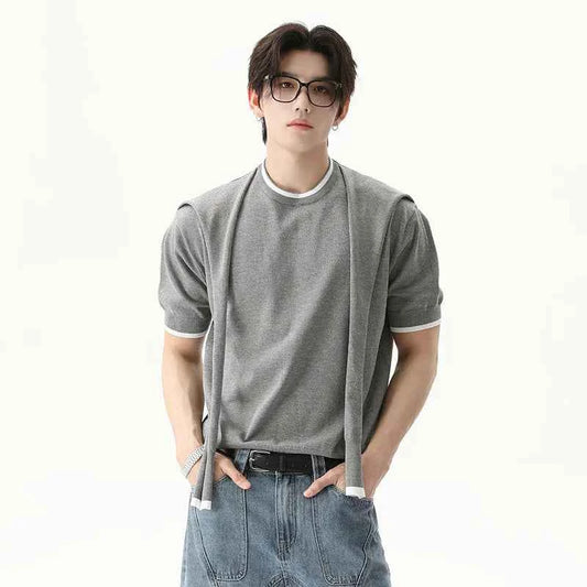 Flexible Solid Color Round Neck Casual T-Shirt