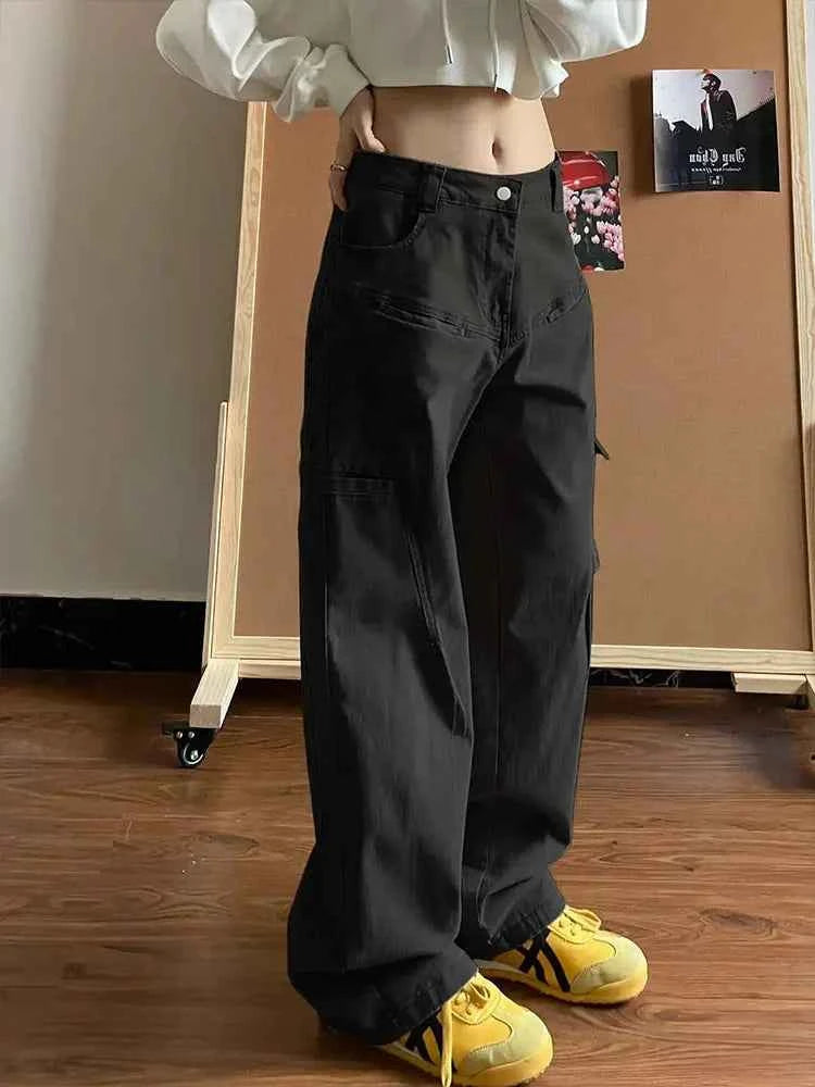 Distressed Detail High Waist Loose Denim Jeans