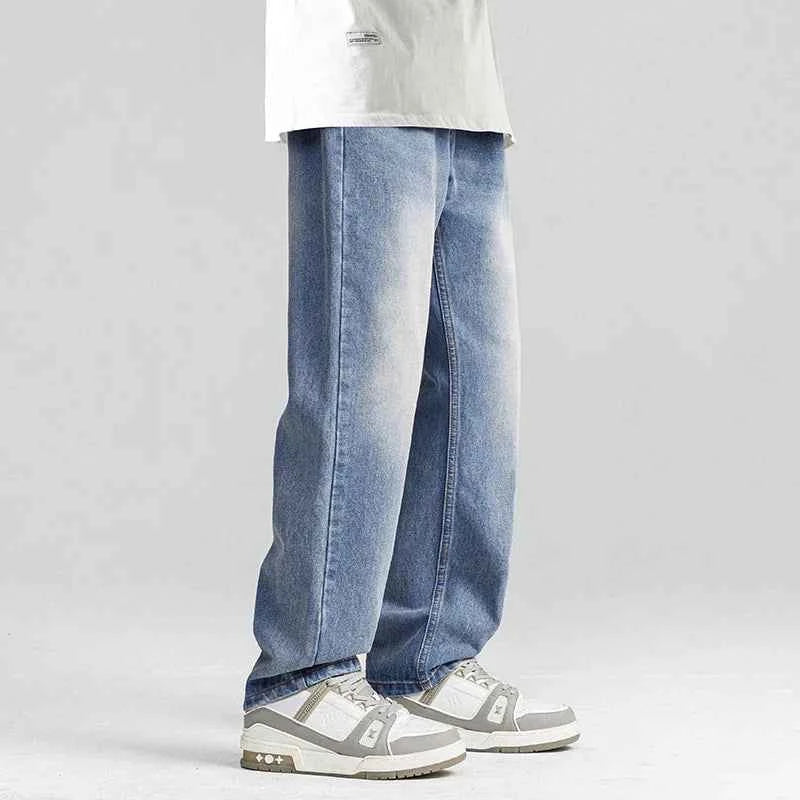 Loose Straight Streetwear Washed Denim Jeans