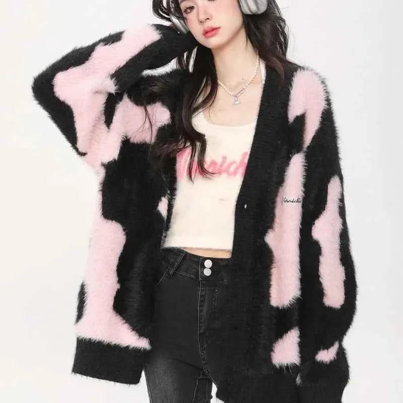 Women Cool Cozy Oversized Knitted Cardigan