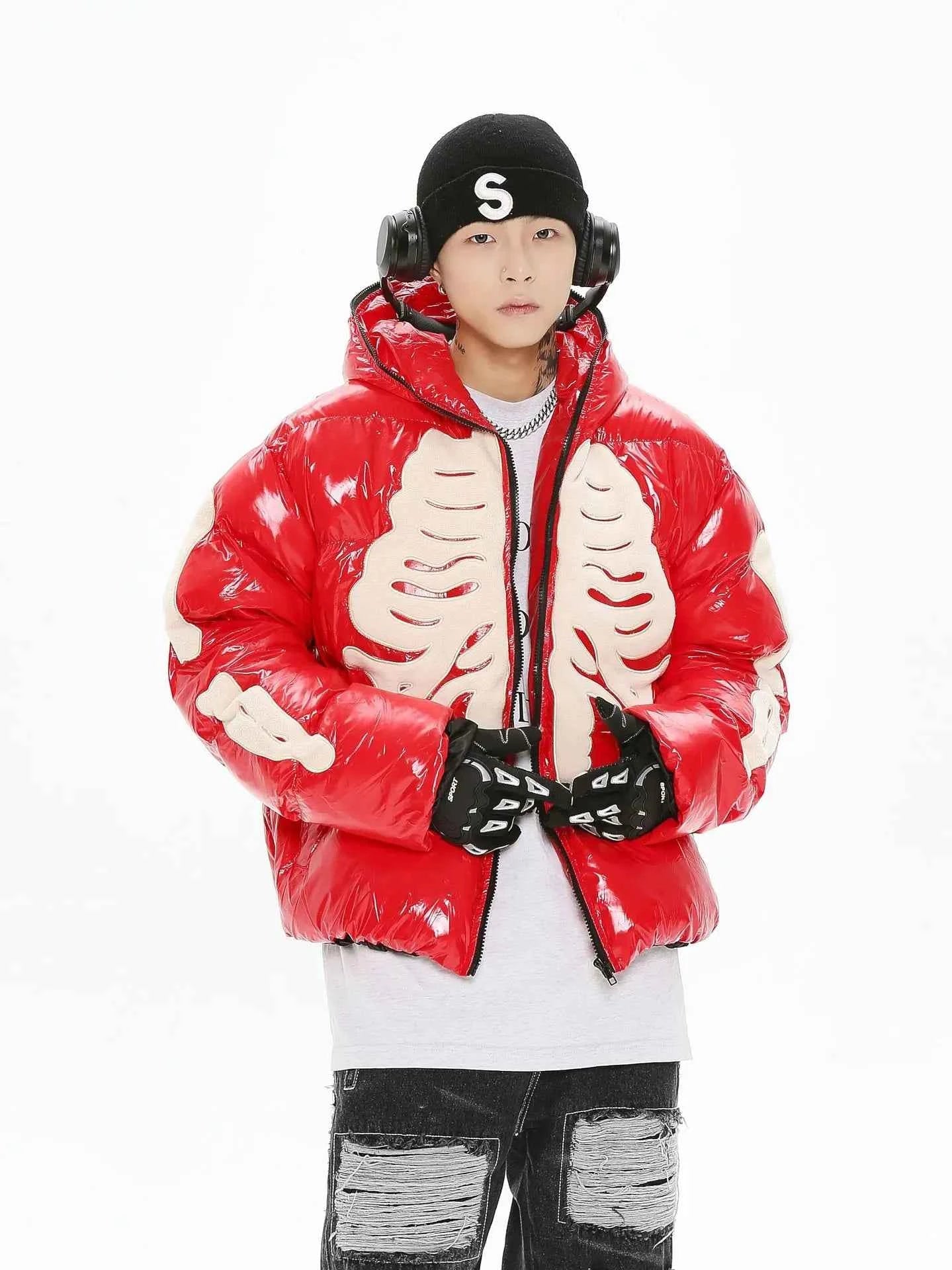 Y2K Skeleton Streetwear Parka Puffer Jacket