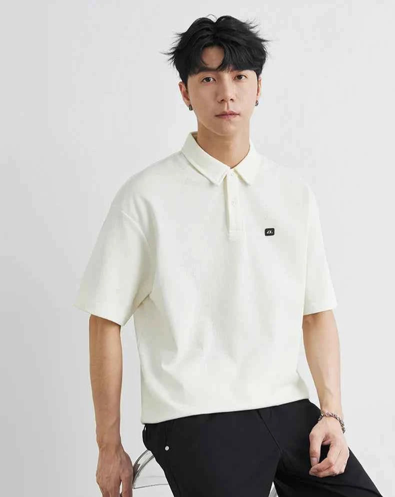 Men's Casual Hip Hop Loose Lapel Cotton Polo T-Shirt