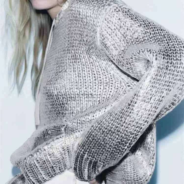 Metal Fragment Unique Round Neck SweatShirt