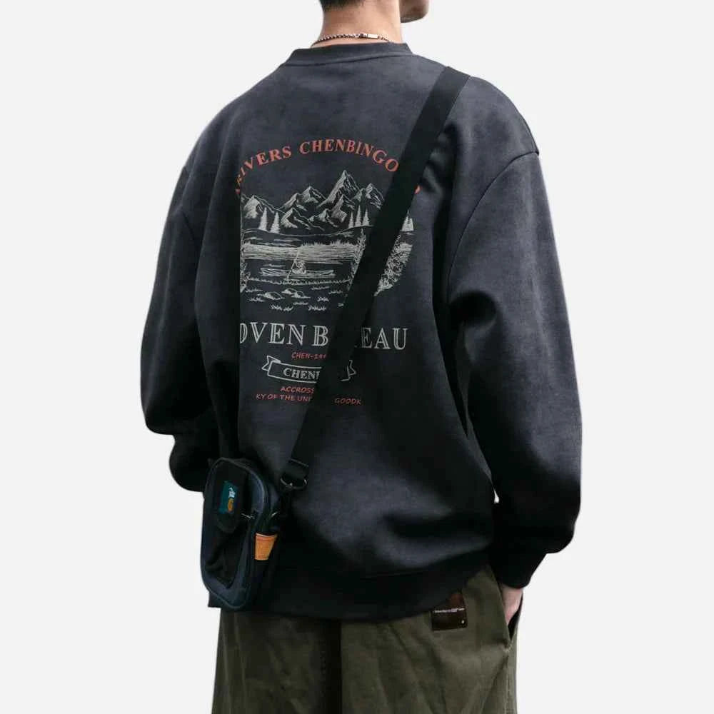Y2K Oversized Loose Fit Round Neck Sweatshirt