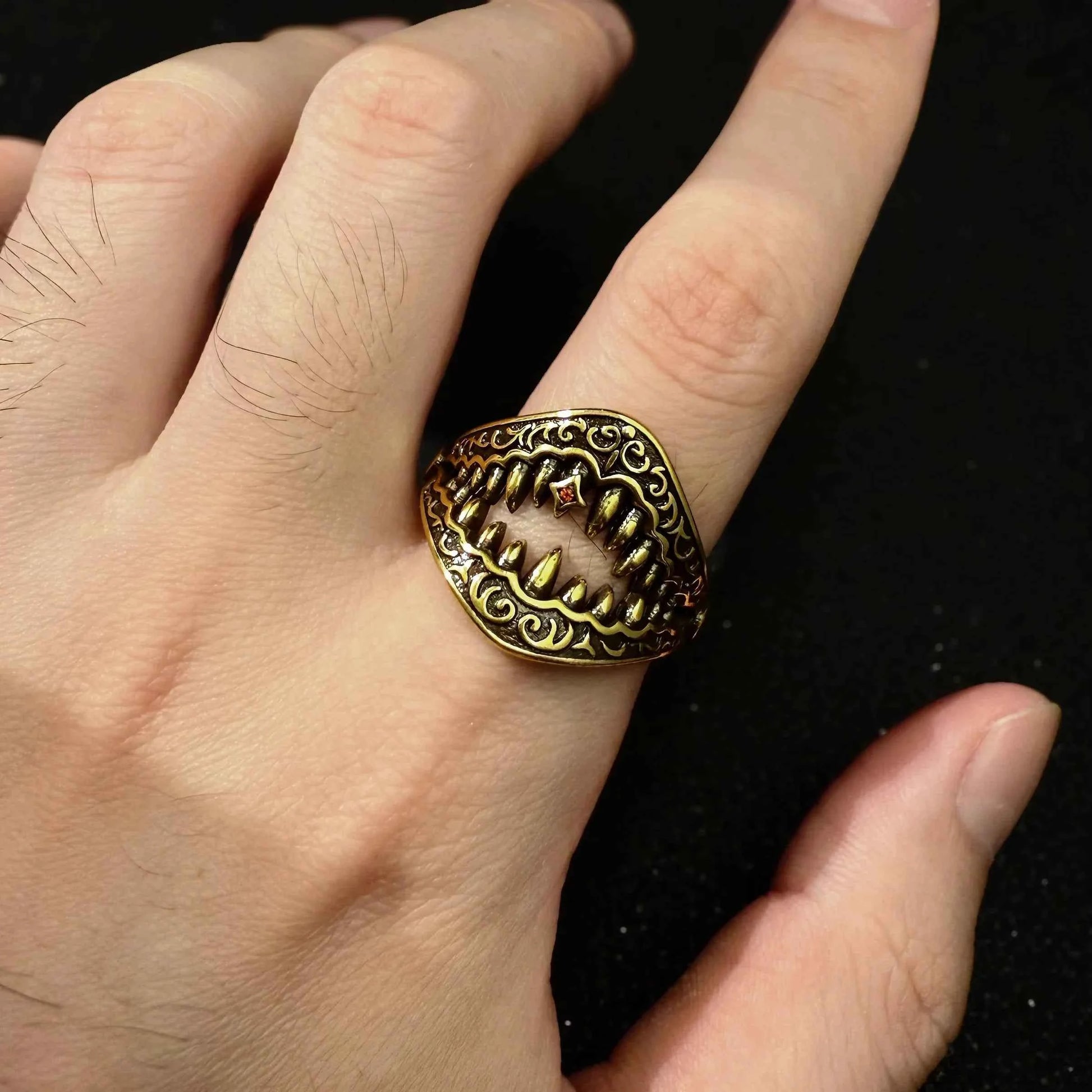 Adjustable Retro Gold Color Open Ring