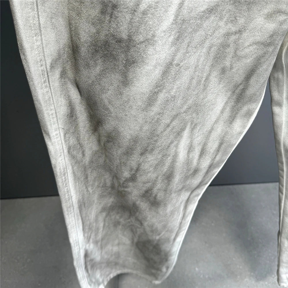 Distressed Dirty White Baggy Pants
