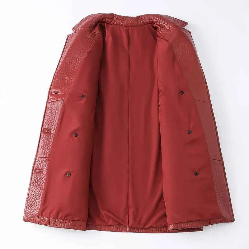 Autumn Loose Fit Genuine PU Leather Jacket
