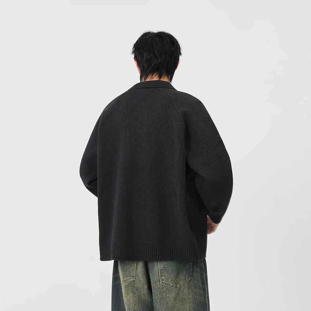 Versatile Solid Color Button Front Knitted Cardigan