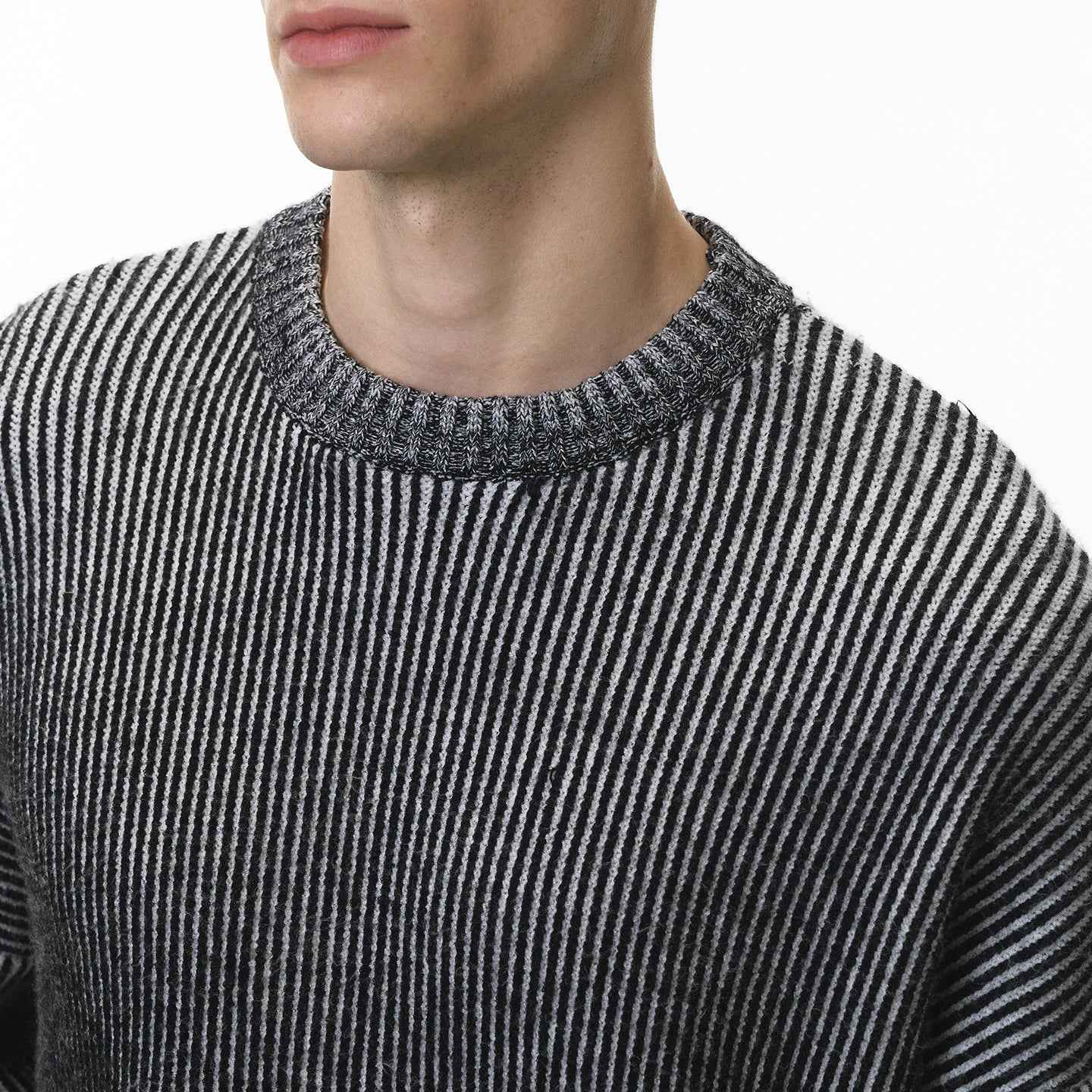 Streetwear Colorblock Loose Crewneck Knit Sweater
