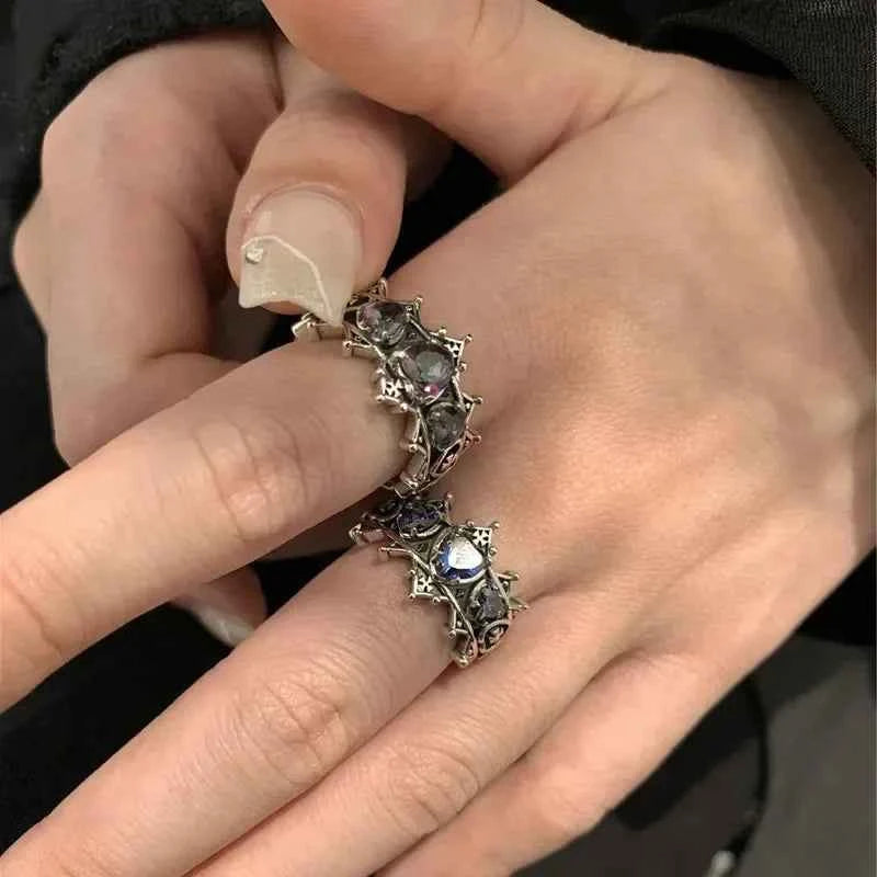 Gothic Vintage Love Heart Cross Ring