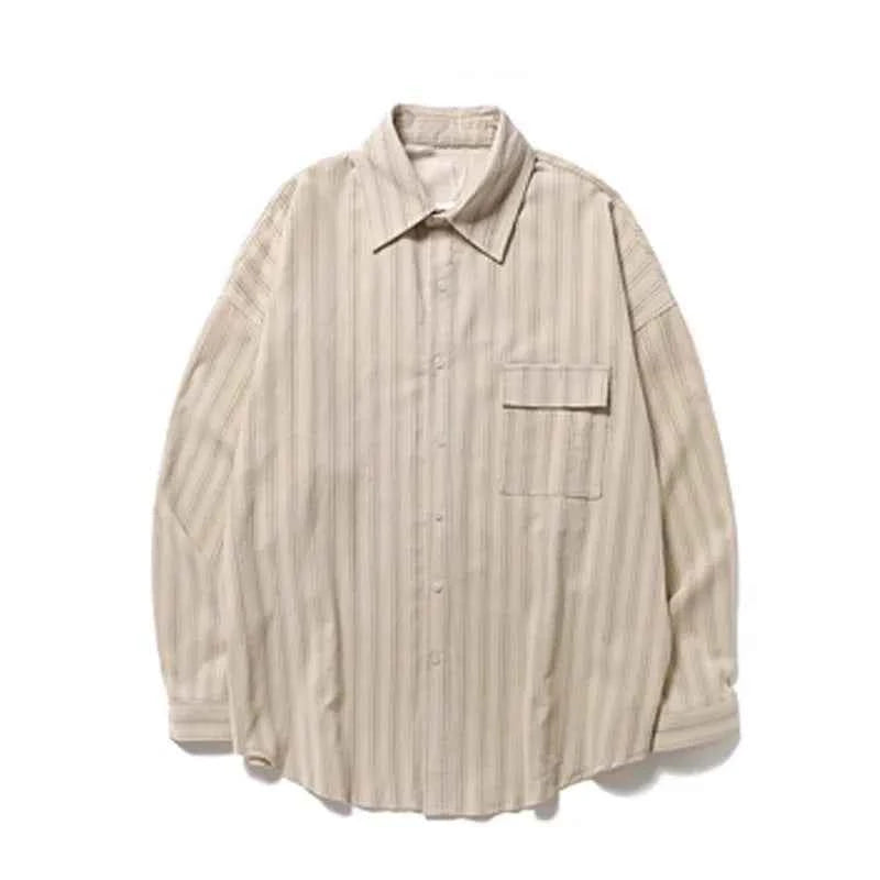 Vintage Striped Loose Casual Long Shirt