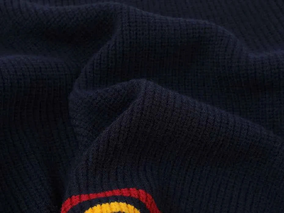 Oversized Varsity Patchwork Double Layers Knit Sweater