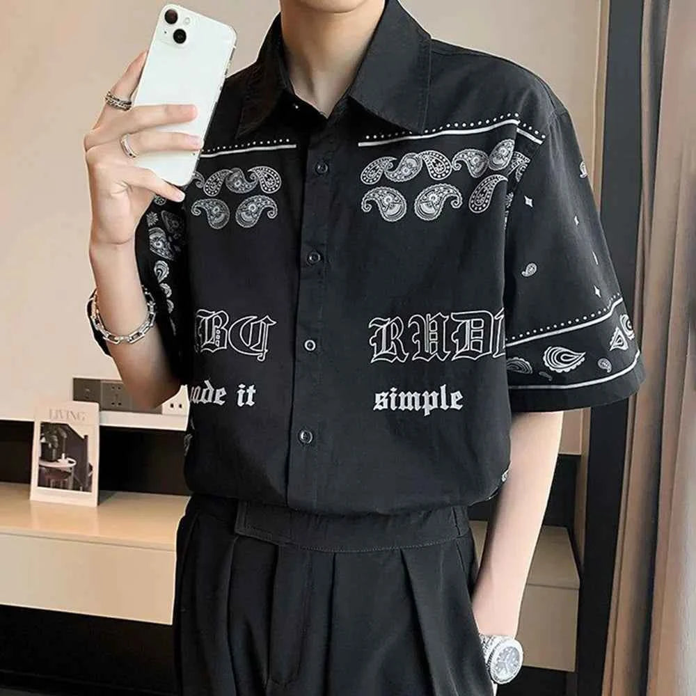 Men Black Vantage Print Casual Shirt