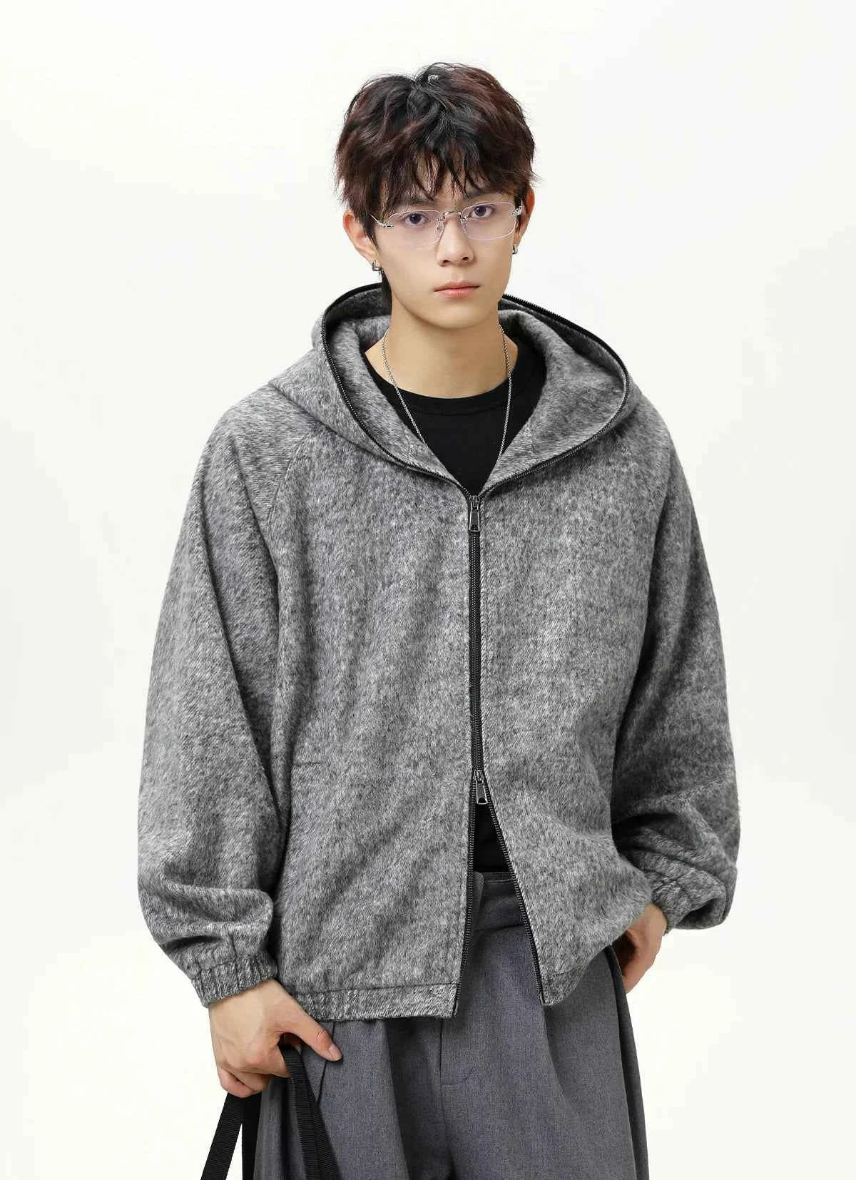 Lazy Style Oversized Mohair Blend Jacket