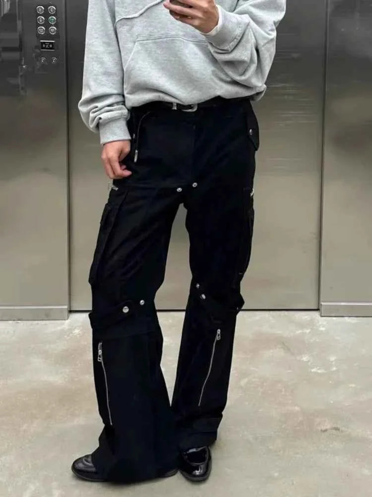 Y2K Black Cyber Slim Cargo Jeans
